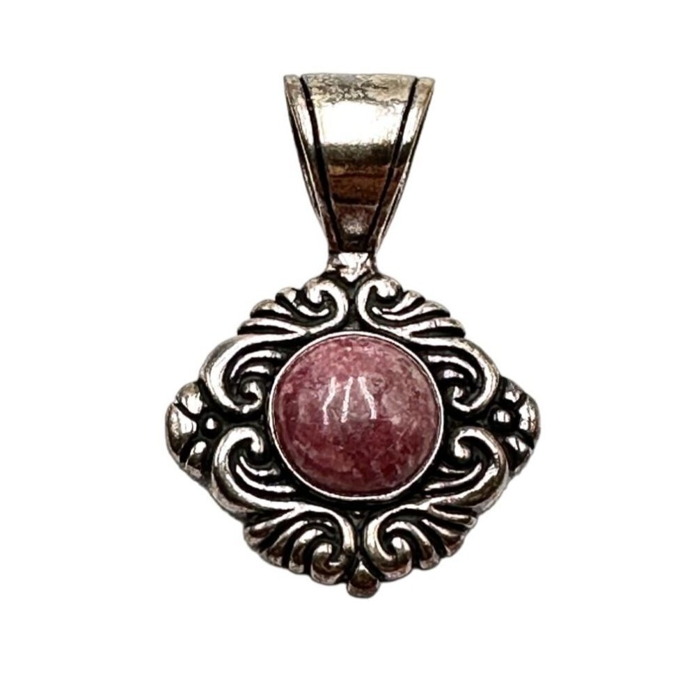 Carolyn Pollack Sterling Silver Rhodochrosite Pendant Enhancer